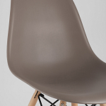 Пластиковый стул на ножках из массива бука Eames Cappuccino варинант исполнения - 7 | Loft Concept в Орле