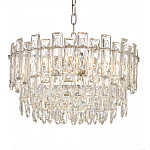 Круглая люстра с хрустальными подвесками на серебряном каркасе Gorgeous Crystal Light варинант исполнения - 2 | Loft Concept в Орле