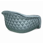 Барный стул со спинкой и мягкой обивкой с ромбами на 4-х деревянных ножках Голубой Велюр Ava Charm варинант исполнения - 3 | Loft Concept в Орле