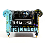 Кресло "Баския и Уорхол" Basquiat Warhol graffiti chair натуральная кожа варинант исполнения - 1 | Loft Concept в Орле