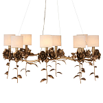 Люстра с каркасом в виде цветков розы и тканевыми абажурами Flowers and Fox Roses варинант исполнения - 1 | Loft Concept в Орле