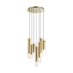 Люстра каскадная с 7-ю цилиндрическими плафонами из стекла Luminous Cylinders варинант исполнения - 4 | Loft Concept в Орле