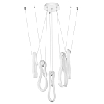 Подвесной светильник белого цвета с 6-ю изогнутыми плафонами Flow Loop варинант исполнения - 2 | Loft Concept в Орле