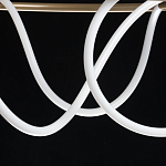 Люстра подвесная круглая золотого цвета с белыми изогнутыми световыми линиями Luke Lampco Tracer Lamp варинант исполнения - 9 | Loft Concept в Орле