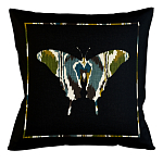 Подушка декоративная бабочка сине-зелёный орнамент Ikat Pattern варинант исполнения - 1 | Loft Concept в Орле