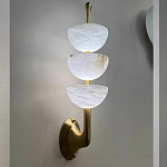 Бра с 3-мя мраморными плафонами в форме чаши Warm Marble Light варинант исполнения - 3 | Loft Concept в Орле