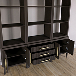 Модульный стеллаж Primo из трех составных элементов Темный орех варинант исполнения - 4 | Loft Concept в Орле