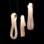 Подвесной светильник белого цвета с 3-мя изогнутыми плафонами Flow Loop варинант исполнения - 6 | Loft Concept в Орле