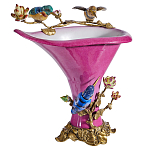 Ваза розового цвета из фарфора с птичкми и цветущими ветвями Garden of Eden варинант исполнения - 1 | Loft Concept в Орле