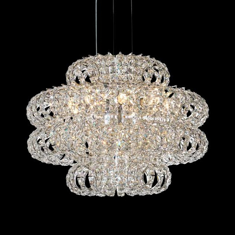 Люстра круглая с россыпью хрусталя Perfection of Diamonds Хром Прозрачный в Орле | Loft Concept 
