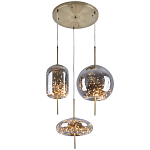 Подвесной светильник с гирляндой внутри 3-х стеклянных плафонов Garland Glass Trio Hanging Lamp варинант исполнения - 1 | Loft Concept в Орле