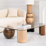 Дизайнерский журнальный стол с прозрачной столешницей и ножками в форме геометрических фигур Pytusin варинант исполнения - 2 | Loft Concept в Орле