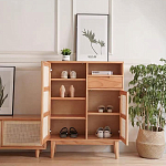 Комод с плетеными дверками и открытой нишей  с ящиком Dora Sideboard варинант исполнения - 1 | Loft Concept в Орле