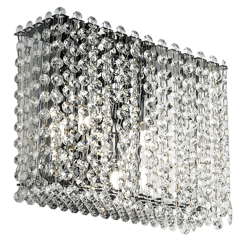 Бра с хрустальными подвесками хром Crystal Art Chrome Rectangular Wall Lamp Хром Прозрачный Бра с хрустальными подвесками хром Crystal Art Chrome Rectangular Wall Lamp Хром Прозрачный в Орле | Loft Concept