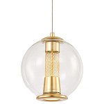 Подвесной светильник с плафоном в форме шара Inner Gleam Orb gold варинант исполнения - 1 | Loft Concept в Орле