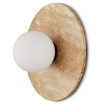 Бра в виде диска с плафоном из матового белого стекла Marble Glow варинант исполнения - 1 | Loft Concept в Орле