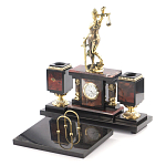 Настольный письменный набор из яшмы с часами в подарочной упаковке Manager Organizer варинант исполнения - 2 | Loft Concept в Орле