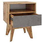 Тумба прикроватная с ящиком и фасадом цвета серый бетон Grace of Furniture варинант исполнения - 2 | Loft Concept в Орле