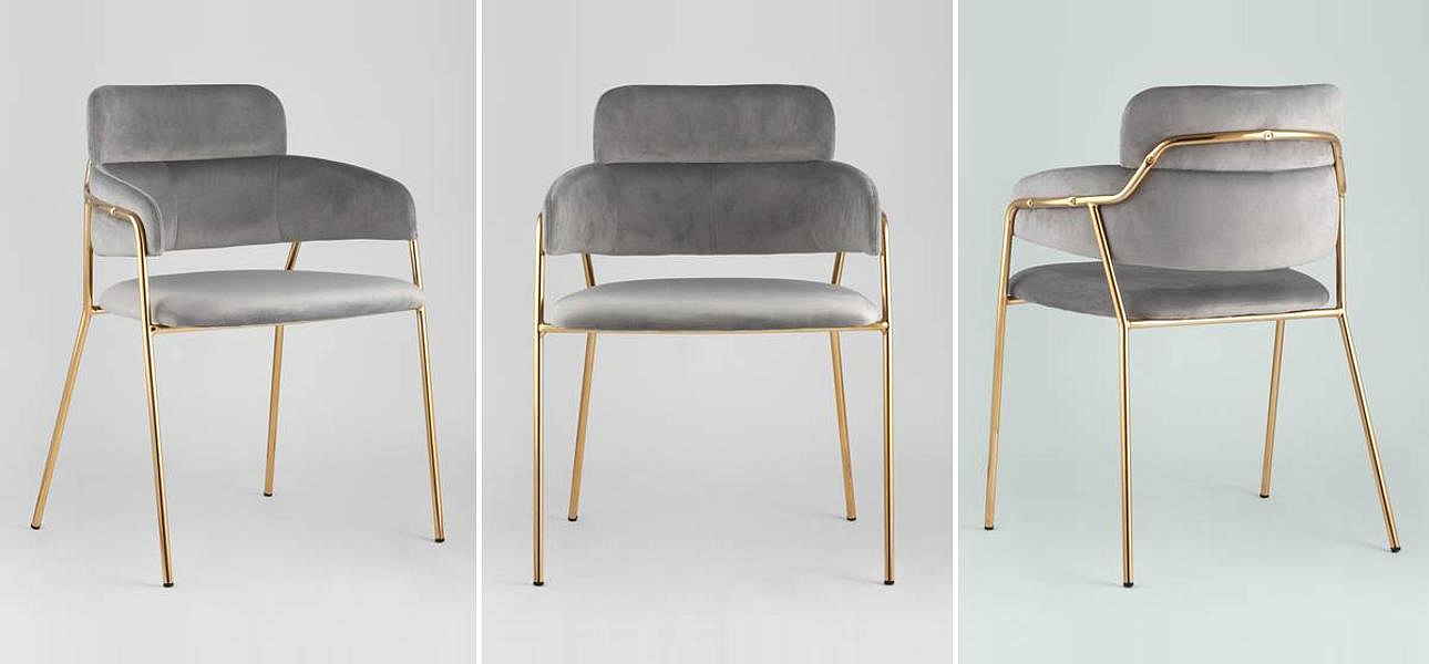 Стул Polina chair Светло-Серый Велюр Стул Polina chair Светло-Серый Велюр - Loft-Concept в Орле