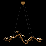 Люстра подвесная линейная с прозрачными стеклянными птичками на ветвях Serip Voa варинант исполнения - 3 | Loft Concept в Орле