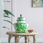 Ваза с зелёными листьями и крышкой Vase Green Leaves варинант исполнения - 5 | Loft Concept в Орле