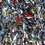 Ковер прямоугольный разноцветный из джинсовой одежды Zero Waste варинант исполнения - 2 | Loft Concept в Орле