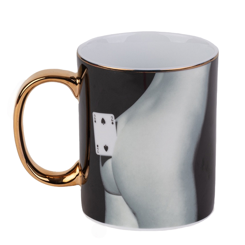 Кружка Seletti Two of Spades Черный Золотой Серый в Орле | Loft Concept 