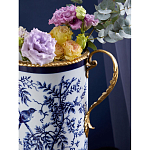 Ваза с бронзовыми ручками и синим цветочным узором Blue & White Ornament варинант исполнения - 6 | Loft Concept в Орле
