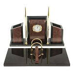 Настольный письменный набор из лемезита и змеевика с часами Royal Accessory варинант исполнения - 1 | Loft Concept в Орле