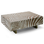 Кофейный стол Kenya Coffee Table Bone Inlay ZEBRA Beige  варинант исполнения - 3 | Loft Concept в Орле