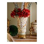 Ваза из фарфора на бронзовом основании Turquoise Blooming Garden варинант исполнения - 10 | Loft Concept в Орле