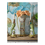 Ваза высокая из фарфора на бронзовом основании Turquoise Blooming Garden варинант исполнения - 10 | Loft Concept в Орле