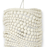 Настенный бра декорированный деревянными белыми круглыми бусинами White Wooden Beads Wall Lamp варинант исполнения - 2 | Loft Concept в Орле