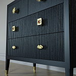 Бельевой Комод с 4 ящиками Elsa Dreams Black варинант исполнения - 3 | Loft Concept в Орле