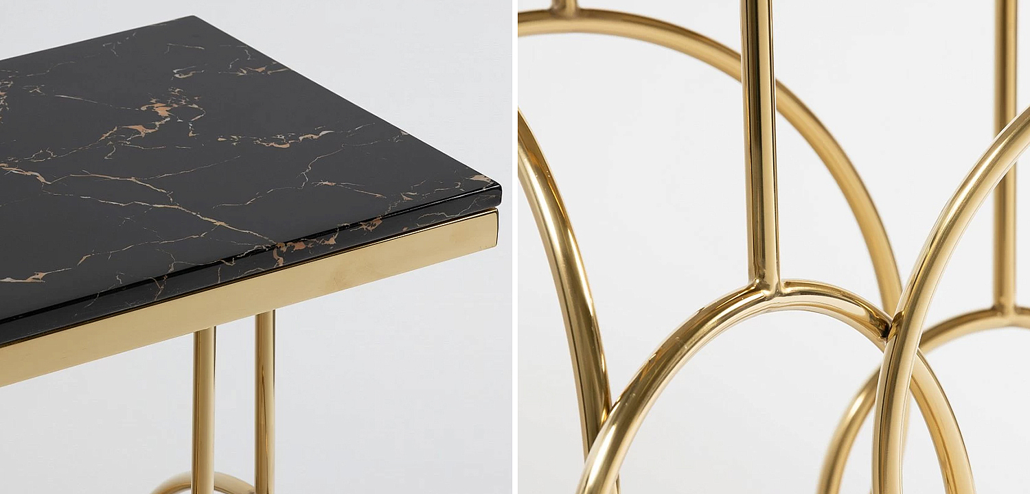Консоль с чёрной мраморной столешницей Gwendolyn Console Консоль с чёрной мраморной столешницей Gwendolyn Console - Loft-Concept в Орле