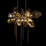 Люстра подвесная с 18-ю стеклянными плафонами с вертикальными подвесками Gilded Mirage  варинант исполнения - 4 | Loft Concept в Орле