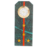 Часы погон ВС подарочные настольные из натурального камня Змеевик Military Clock варинант исполнения - 10 | Loft Concept в Орле