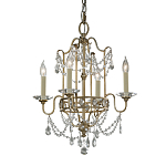 Люстра подвеная с 4-мя лампами и стеклянными подвесками в классическом стиле Feiss варинант исполнения - 1 | Loft Concept в Орле