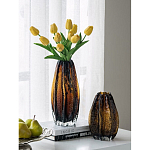 Ваза стеклянная янтарного цвета с текстурированным силуэтом Carambola варинант исполнения - 5 | Loft Concept в Орле