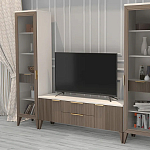 Витрина левая 1-дверная с ящиком и 5-ю белыми полками Harper Line варинант исполнения - 2 | Loft Concept в Орле