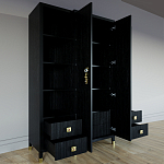 Большой шкаф с витриной Elsa Dreams Black варинант исполнения - 3 | Loft Concept в Орле