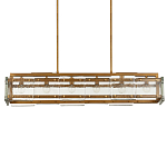 Люстра прямоугольная из толстого литого стекла Cast Glass варинант исполнения - 1 | Loft Concept в Орле