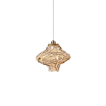 Подвесной светильник с плафоном из фактурного светло-янтарного стекла Light Ensemble варинант исполнения - 2 | Loft Concept в Орле