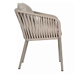 Стул серо-бежевый с декоративным плетением на спинке и подлокотниках Chair Weave варинант исполнения - 2 | Loft Concept в Орле