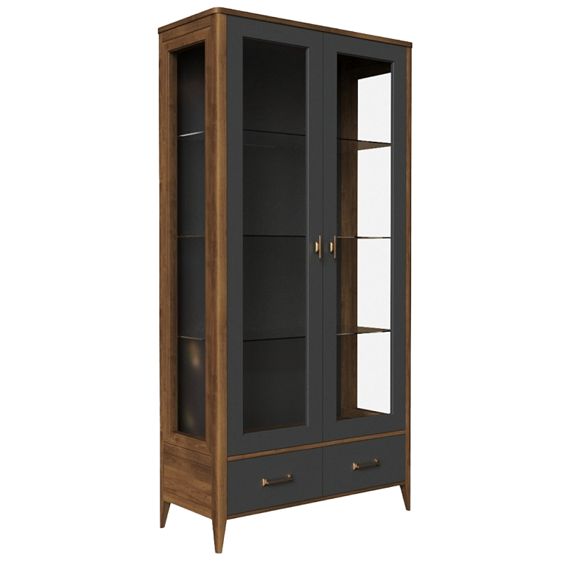 Витрина стеклянная из массива бука Tasteful Furniture Серый Дуб темный Прозрачное Стекло Витрина стеклянная из массива бука Tasteful Furniture Серый Дуб темный Прозрачное Стекло в Орле | Loft Concept
