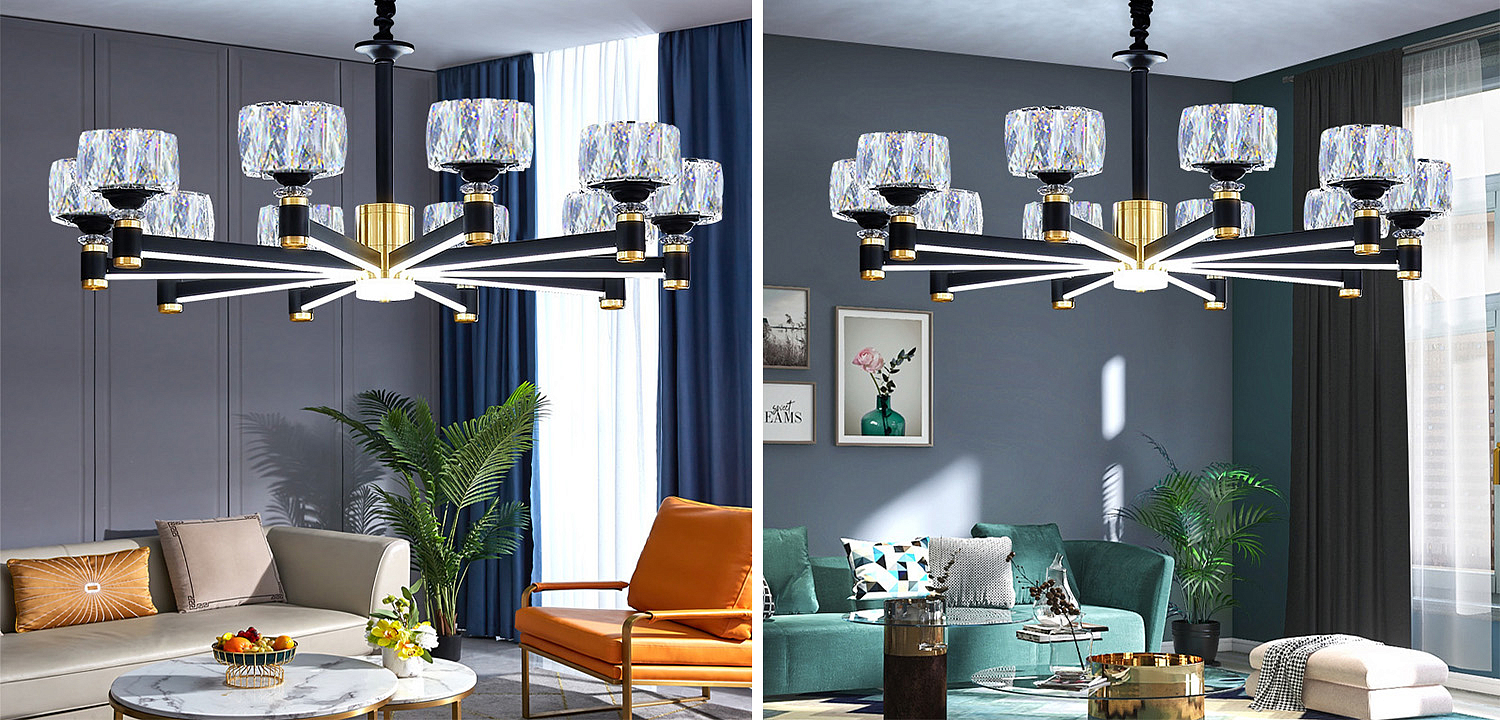 Дизайнерская Люстра 10 хрустальных плафонов Crystal Shades Chandelier Дизайнерская Люстра 10 хрустальных плафонов Crystal Shades Chandelier - Loft-Concept в Орле