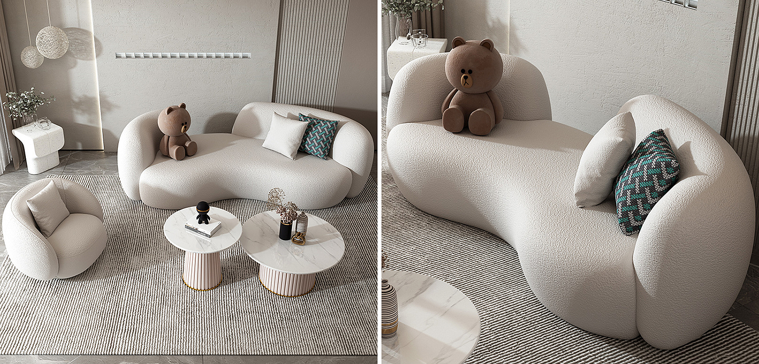 Диван Elliot White Boucle Collection Sofa Диван Elliot White Boucle Collection Sofa - Loft-Concept в Орле