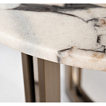 Столик журнальный с круглой мраморной столешницей Unique Stone Design варинант исполнения - 3 | Loft Concept в Орле