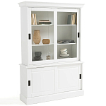 Витрина с раздвижными дверцами Wells Glass Showcase White варинант исполнения - 1 | Loft Concept в Орле