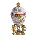 Шкатулка в форме яйца на величественных львах из фарфора с бронзовыми элементами Eden Garden варинант исполнения - 4 | Loft Concept в Орле